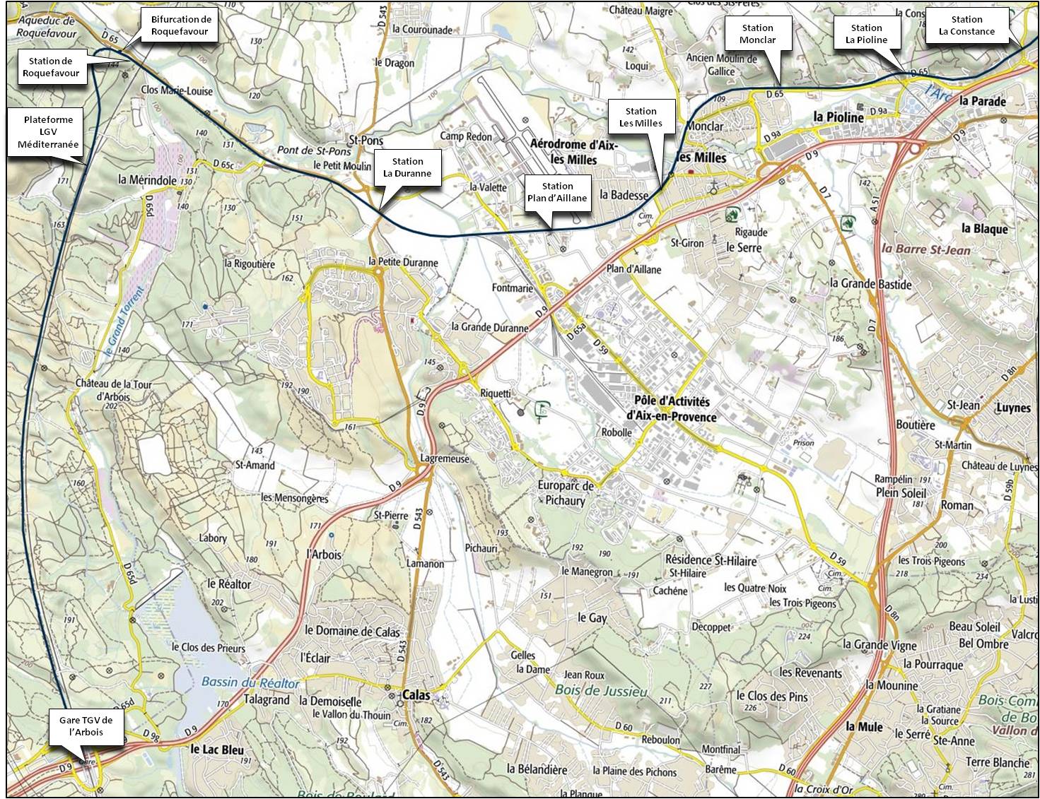 Section Roquefavour - gare TGV